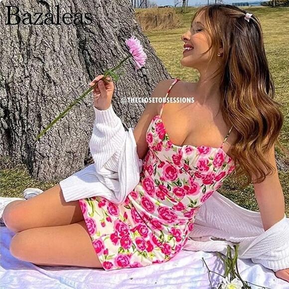 ZARA BLOGGER FAVE!!! Sweetheart Floral Mini Dress NWT - Picture 9 of 16